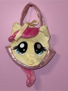 2013 y2k hasbro My Little Pony Fluttershy Ponytail Carrier plush bag purse